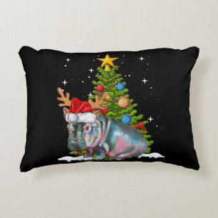 Hippo Fiona Christmas Tree Hippopotamus Decorative Cushion