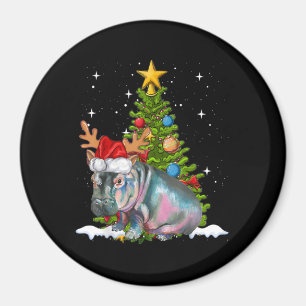 Hippo Fiona Christmas Tree Hippopotamus Magnet