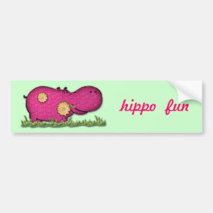 hippo fun bumper sticker