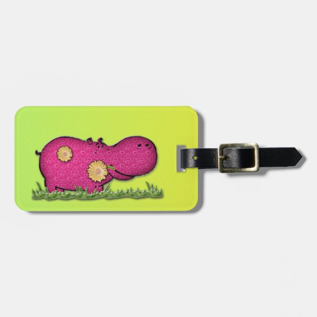 hippo fun luggage tag (Front Horizontal)
