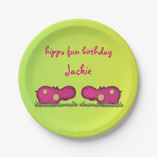 hippo fun paper plate