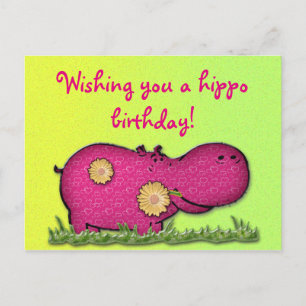 hippo fun postcard
