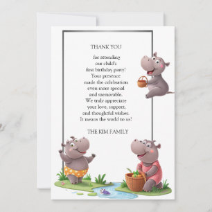 Hippo Fun Scene Thank You Card