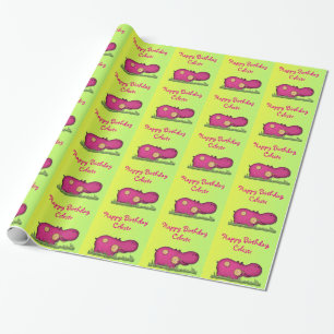 hippo fun wrapping paper