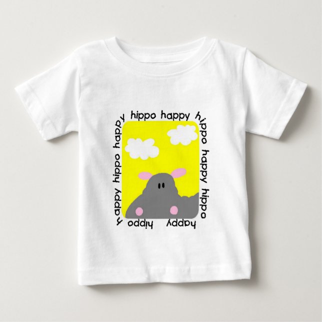 Hippo Happy Baby Romper T-Shirt (Front)