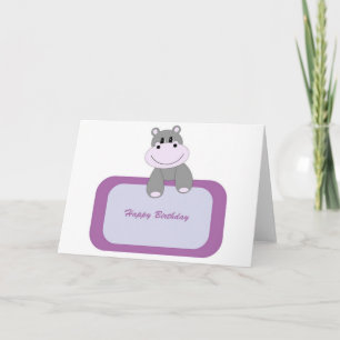 Hippo Happy Birthday Card