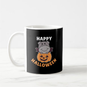 Hippo Happy Halloween Pumpkin Bat Costume Coffee Mug