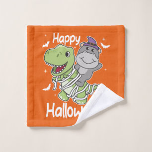 Hippo Happy Halloween T-rex Mummy Costume Wash Cloth