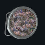 **"Hippo Haven: A Playful Collage of River Giants" Belt Buckle<br><div class="desc">Pictured is a collarge of hippo images</div>