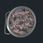 **"Hippo Haven: A Playful Collage of River Giants" Belt Buckle<br><div class="desc">Pictured is a collarge of hippo images</div>
