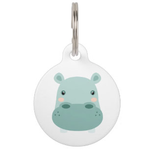 Hippo Head Pet Tag