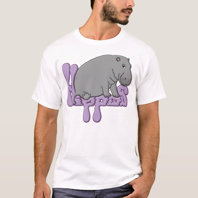 Hippo Heavy - Purple T-Shirt (Front)