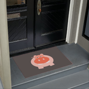 Hippo Hippopotamus Cartoon Design Gifts Doormat