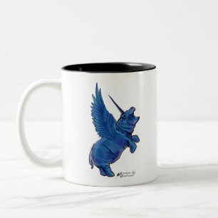 Hippo Hippos Hippopotamus House Blessing Taweret Two-Tone Coffee Mug