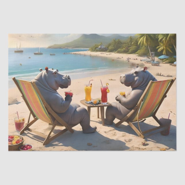 Hippo Hour: Beachside Cocktails and Good Times, Tissue Paper (Front)