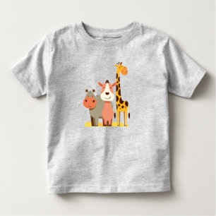Hippo Hugs & Giraffe Giggles Adorable Safari Baby Toddler T-Shirt