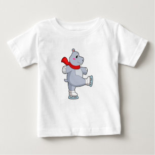 Hippo Ice skating Ice skates Baby T-Shirt