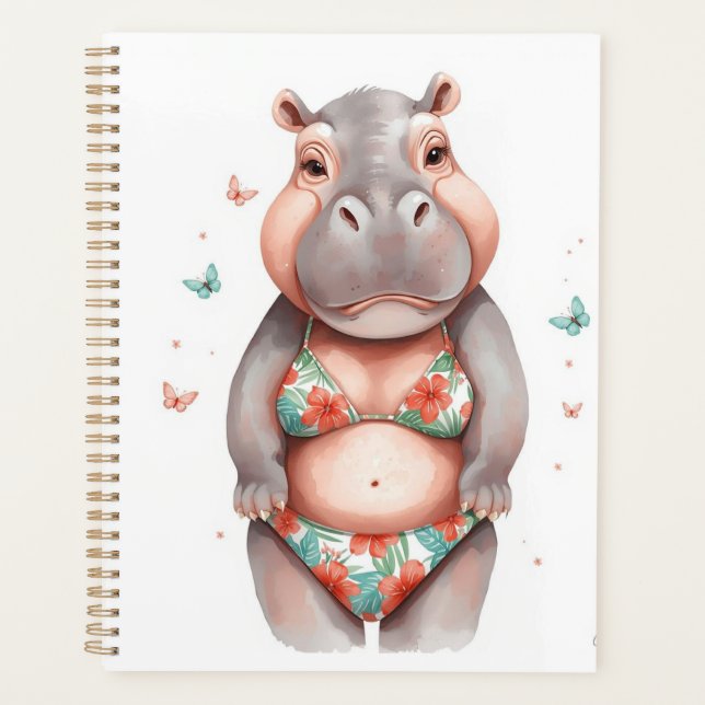  Hippo in Bikini  Planner (Front)