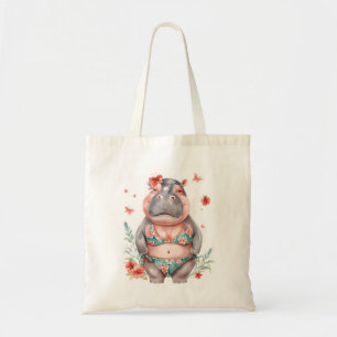 Hippo in Bikini Tote Bag