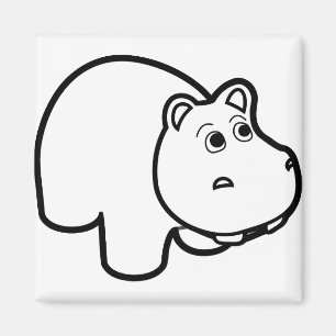 Hippo in Black Magnet