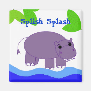 Hippo in the Water Magnet