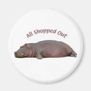 Hippo Is All Shopped Out and Resting Magnet