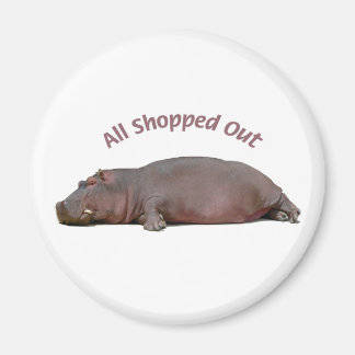 Hippo Is All Shopped Out and Resting Magnet