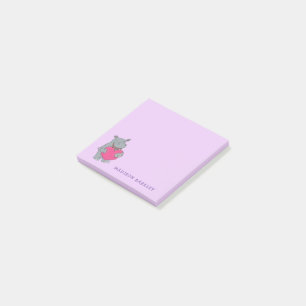 Hippo Kid's Cute Valentine's Day Post-it Notes