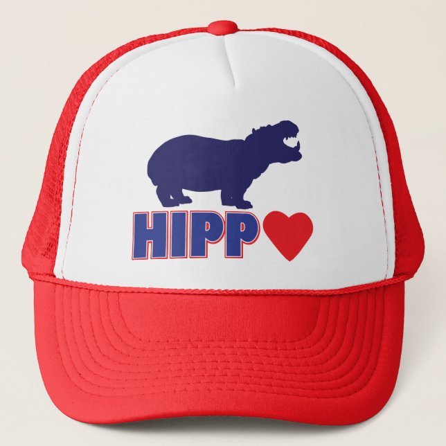 HIPPO-LOVE-Heart Trucker Hat (Front)