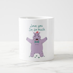 Hippo Love You So Much Large Coffee Mug