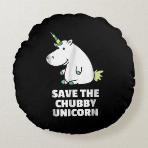 Hippo Lover Gift Chubby Unicorn Hippo Cute Hippo Round Cushion