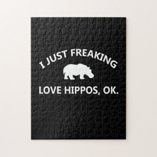 Hippo Lover Gift  I Just Freaking Love Hippo Ok Jigsaw Puzzle