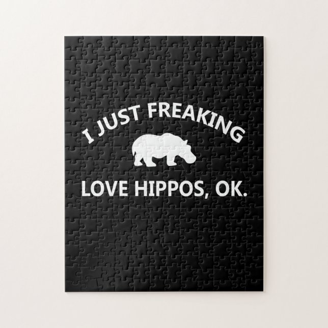 Hippo Lover Gift| I Just Freaking Love Hippo Ok Jigsaw Puzzle (Vertical)