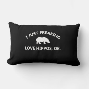 Hippo Lover Gift I Just Freaking Love Hippo Ok Lumbar Cushion