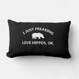 Hippo Lover Gift| I Just Freaking Love Hippo Ok Lumbar Cushion