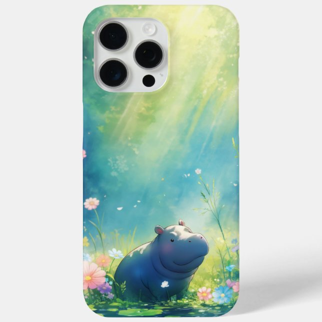 Hippo Magical Pond Meadow Case-Mate iPhone Case (Back)