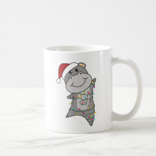 Hippo Merry Christmas Winter Animals Hippos Adult  Coffee Mug