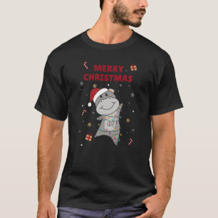 Hippo Merry Christmas Winter Animals Hippos T-Shirt