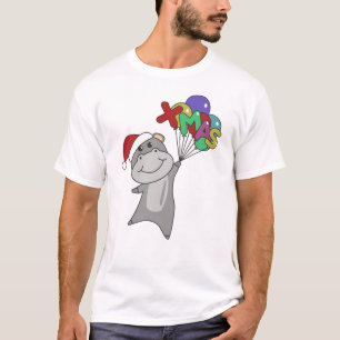 Hippo Merry Christmas Winter Animals Hippos T-Shirt