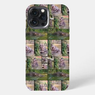 **"Hippo Moments: A Photo Collage of River Giants" iPhone 13 Pro Max Case