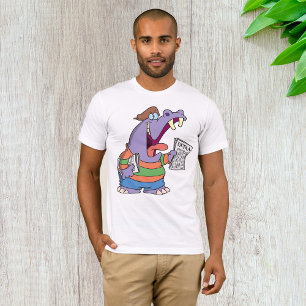 Hippo Newspaper Boy Mens T-Shirt