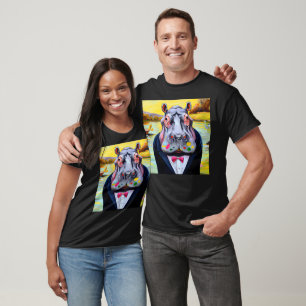Hippo No.5 a colourful impressionistic portrait. T-Shirt