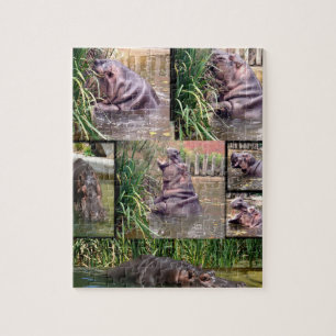 Hippo Photo Collage, Jigsaw Puzzle