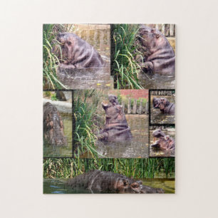 Hippo Photo Collage, Jigsaw Puzzle