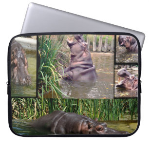 Hippo Photo Collage, Laptop Sleeve