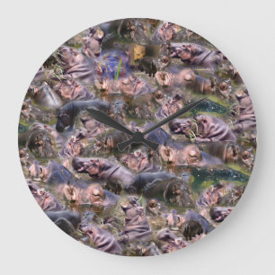 Hippo Photos Collarge, Large Clock