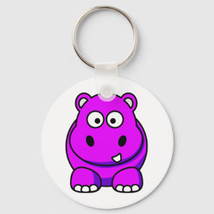 Hippo Pink Key Ring