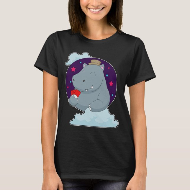 Hippo Poker Poker cards T-Shirt (Front)