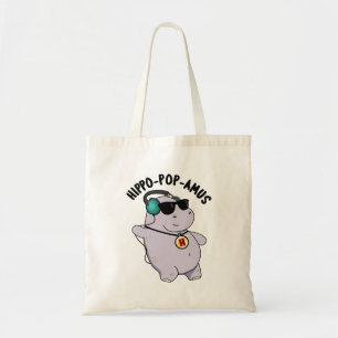 Hippo-pop-amus Funny Pop Music Hippo Pun Tote Bag