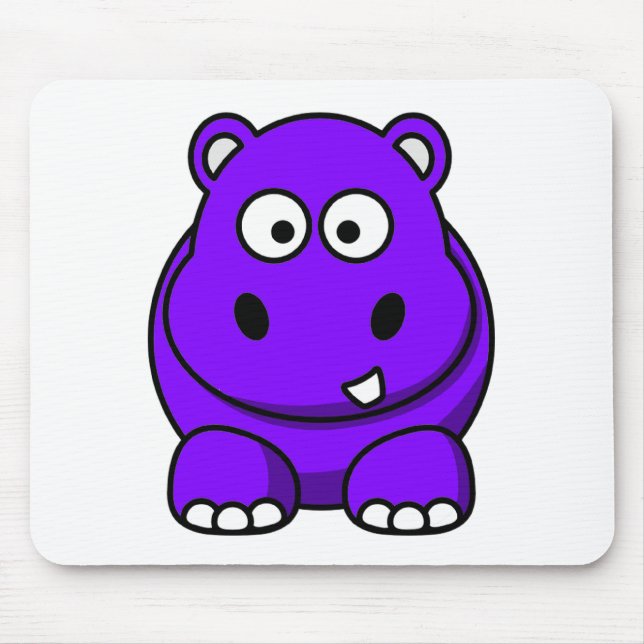 Hippo Purple Mouse Pad (Front)